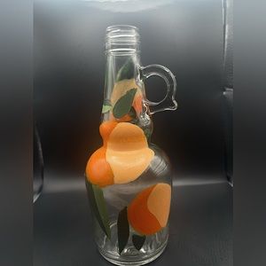 Orange painted oil bottle